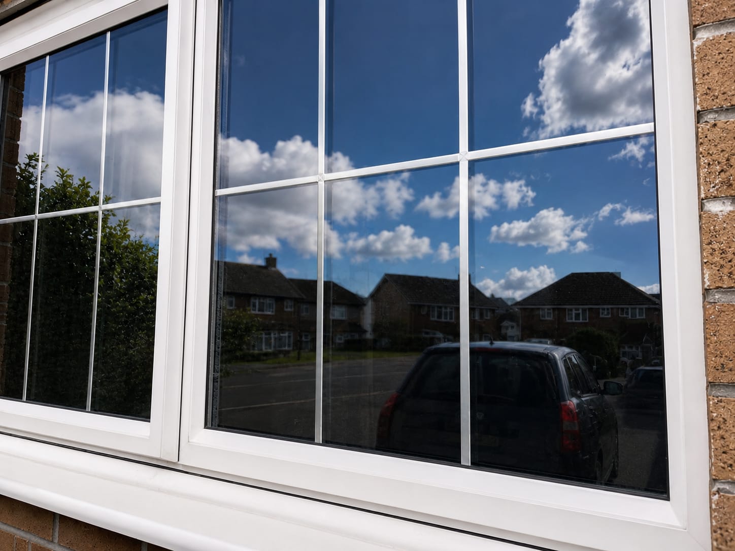 The same windows after professional pure water cleaning
